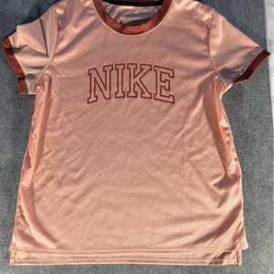 Women’s Nike t-shirt, size medium, polyester, Bike Team, pink, coral